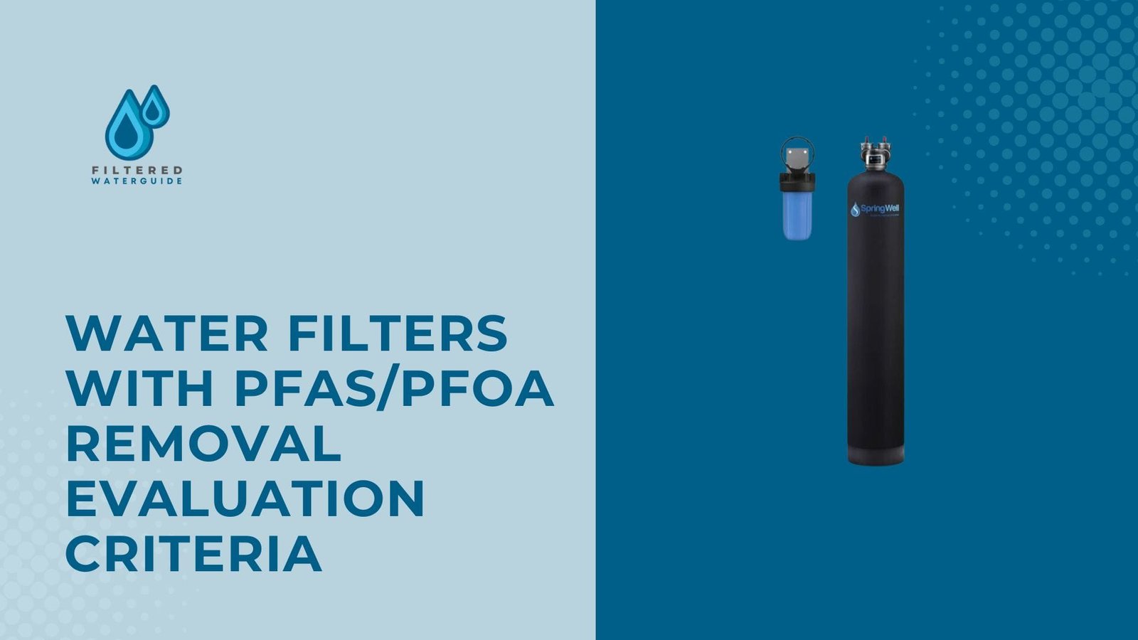 Water Filters With PFAS/PFOA removal systems in diverse sizes, highlighting functionality and water safety.