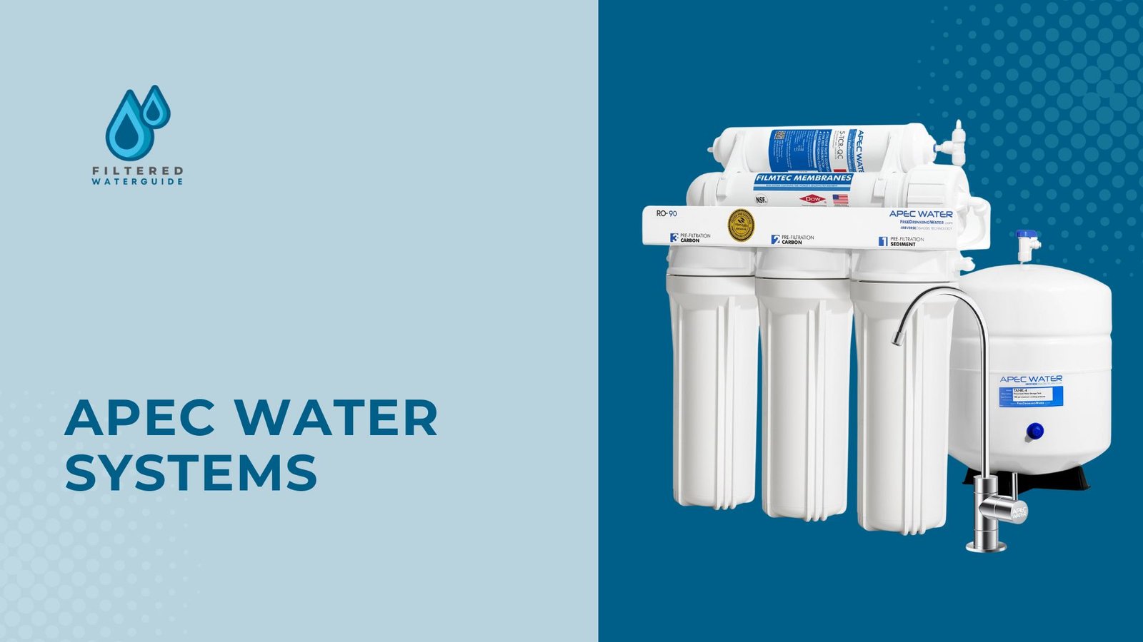 Apec Systems compared: APEC Water Systems reverse osmosis under-sink filtration with faucet and advanced technology.