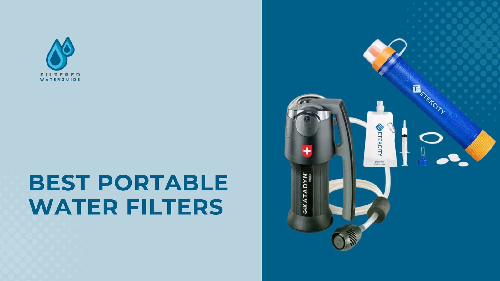 Best portable water filters featuring Katadyn pump and tube-style designs for clean drinking in outdoor settings.