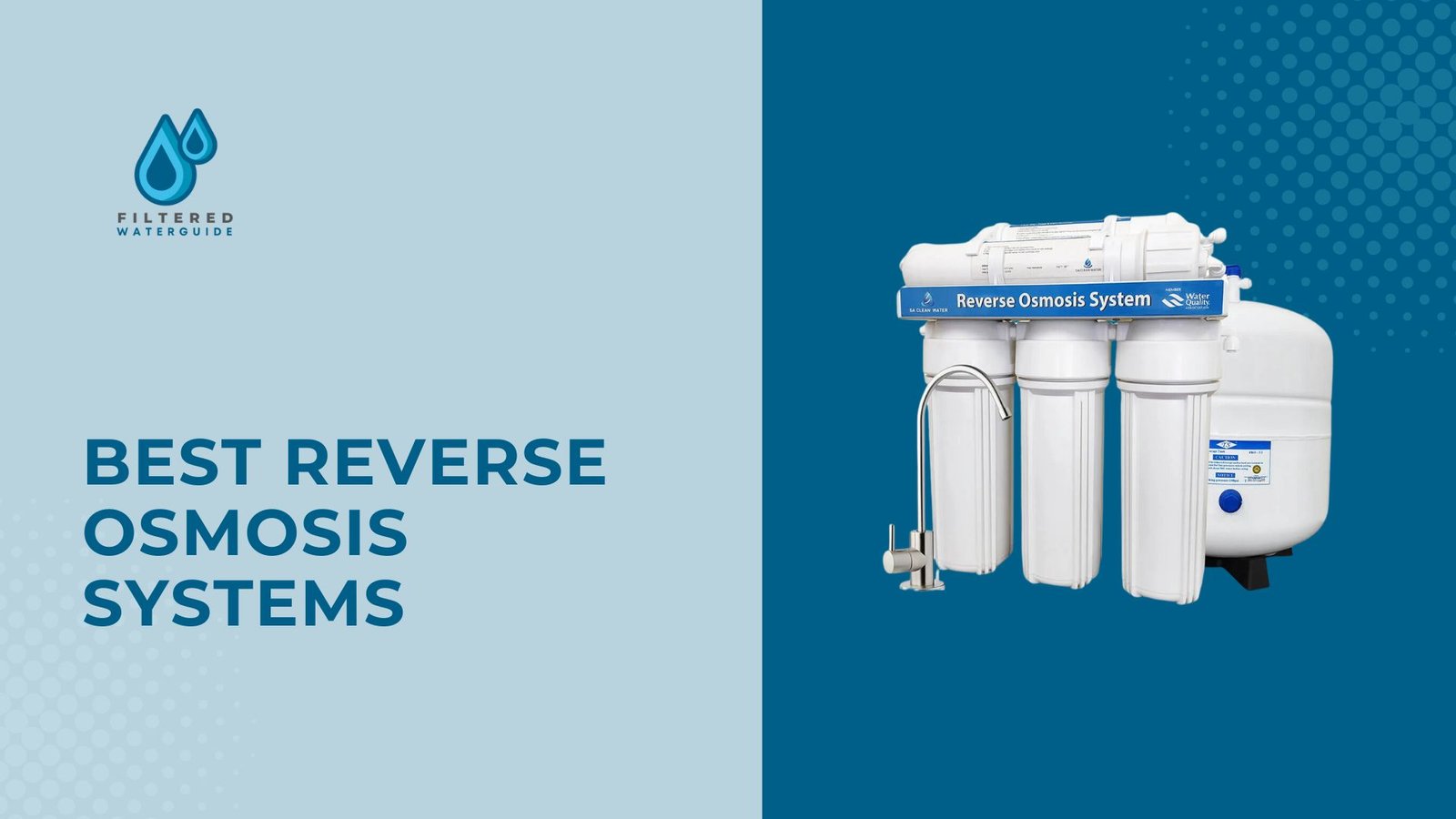 Best RO systems visual showcasing multi-stage filtration unit with rounded storage tank and brand logo.