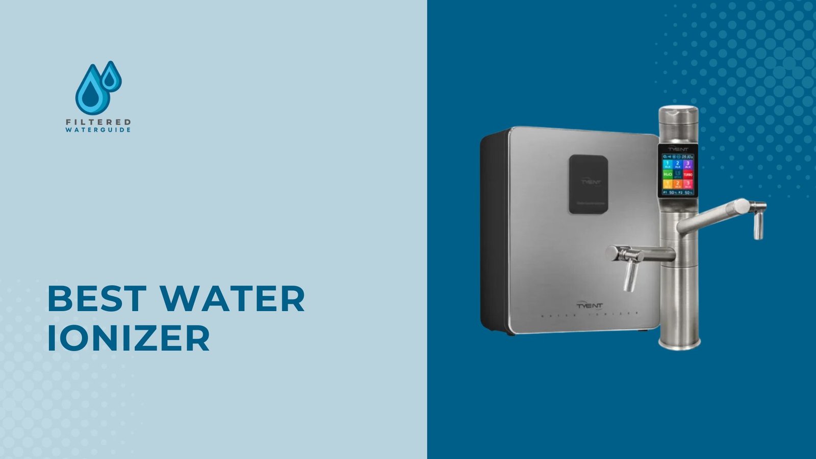 Best Water Ionizers 2024 featuring sleek Filter Goliaths model with modern stainless steel design and digital display.