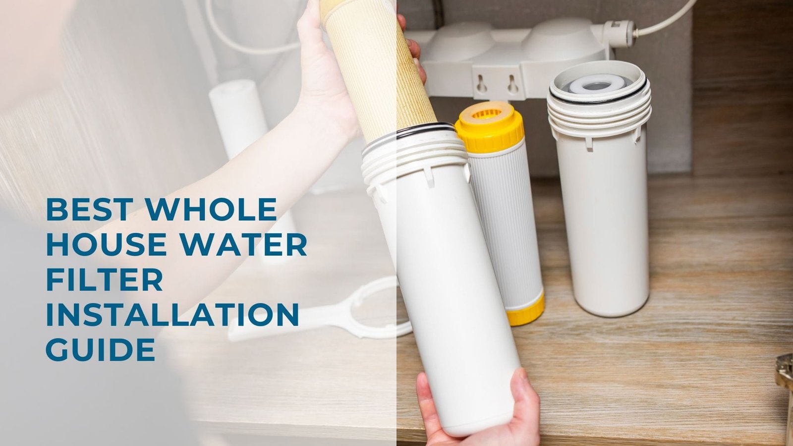 Filter placement made simple: hands-on view of installing a multi-stage water filtration system components.