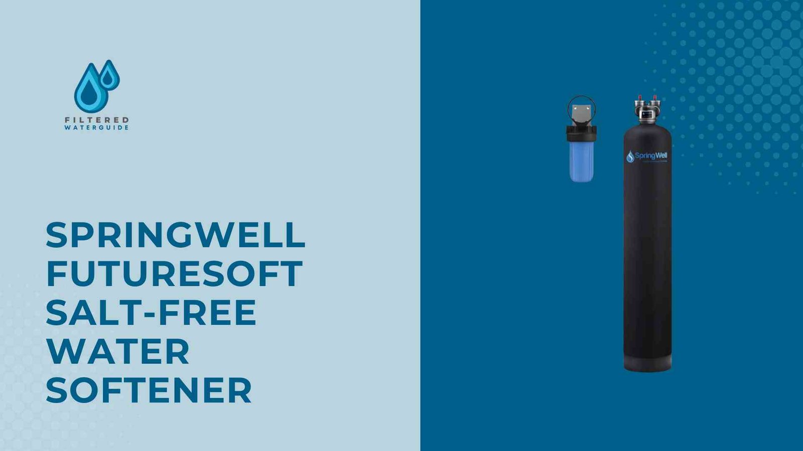 Springwell Futuresoft Worth It features a salt-free water softener and pre-filter in sleek blue design.