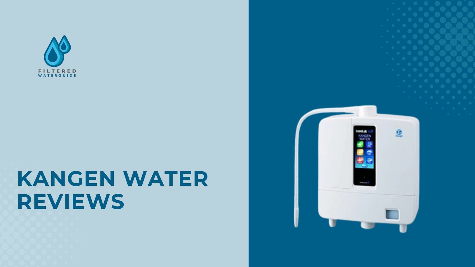 Best Kangen Water Systems featuring sleek white ionizer with digital display and water droplet logo branding.