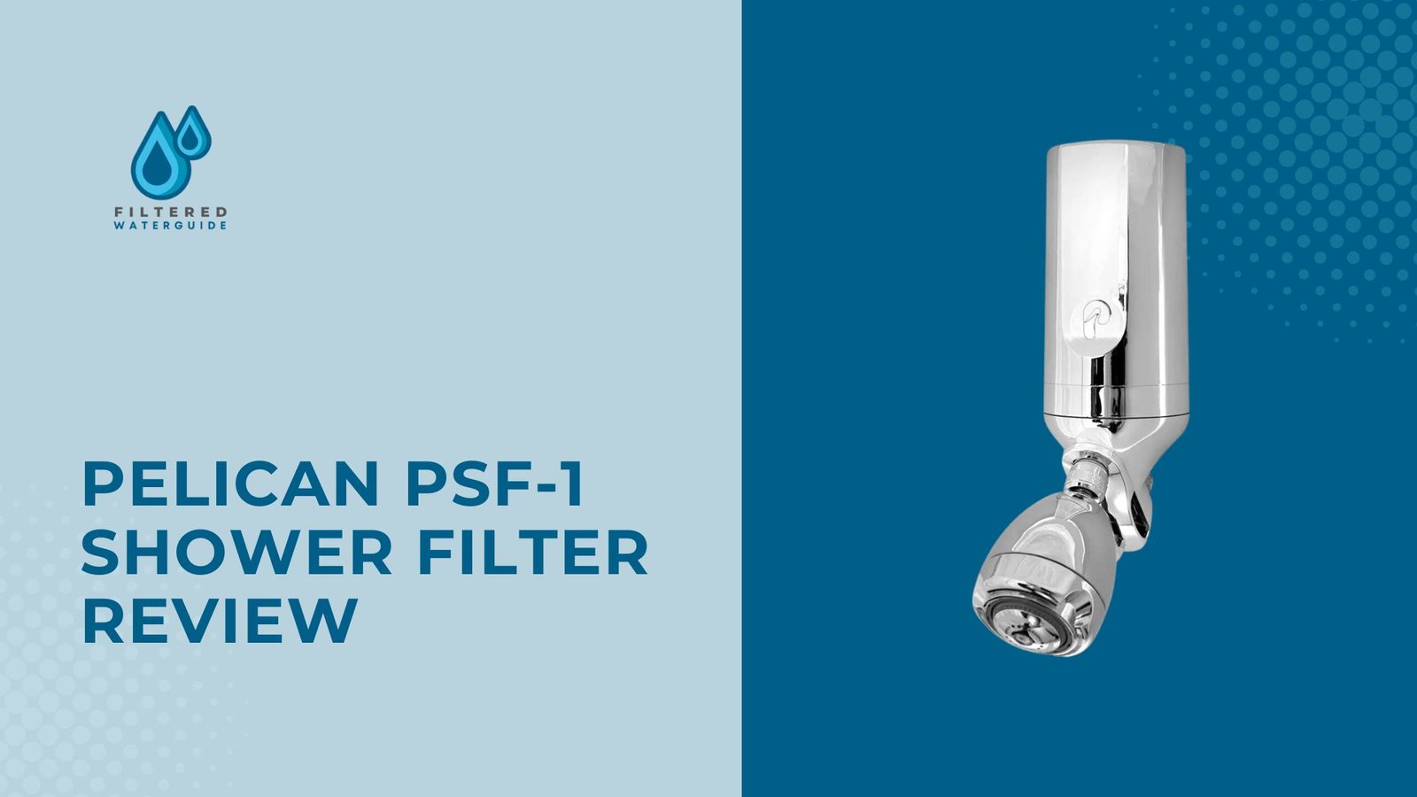 Pelican PSF 1 detailed review featuring sleek metallic shower filter with modern design and multiple spray nozzles.