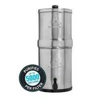 Best gravity water filters Alexapure Pro gravity-fed stainless steel purifier with two-tier design and spigot.