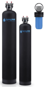 Best water filter SpringWell dual-tank system with sleek design for calcium and lime removal.