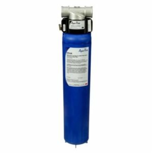 Best whole house water filter Aqua-Pure AP903 with robust blue housing and metallic head unit.