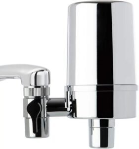 Ispring Water System DF2 chrome faucet water filter with sleek design and convenient installation.