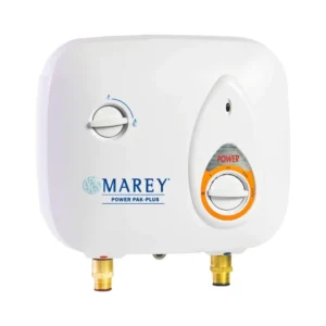 Marey Tankless Water Heater Power Pack Plus 220v, compact and energy-efficient with intuitive controls.