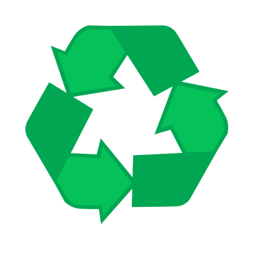 Recycle Water Filters recycling symbol featuring green arrows in a triangular loop emphasizing sustainability.