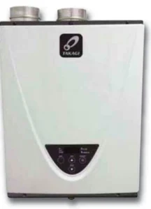Takagi Tankless Water Heater T-H3-DV-N compact design with user-friendly controls, gas-powered efficiency, and sleek vents.