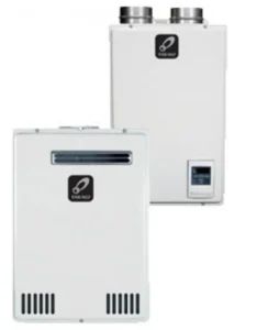 Takagi Tankless Water Heater T H3m Dv N featuring modern design, dual exhaust, and energy-efficient technology.