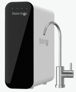 Under Sink Water Filter Waterdrop 3 Stage Black features sleek design with compact filtration unit and faucet.