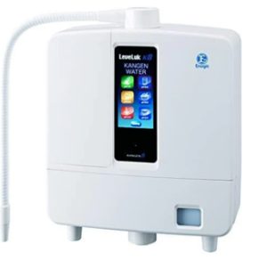 Water ionizer Kangen Water Machine Enagic LeveLuk K8 with digital display and flexible hose for alkalinity.