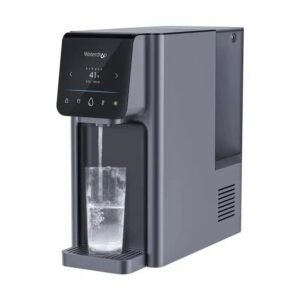 Waterdrop Filters A1 modern countertop water dispenser with digital interface and sleek metallic finish.