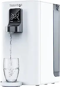 Waterdrop Filters K19 modern water filtration unit, sleek design, digital screen, functional, stylish countertop appliance.