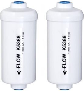 Berkey Water Filter Flouride model K5366, white cylindrical filters with blue inlets for water filtration.