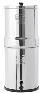 Berkey Water Filter Imperial features sleek stainless steel design with dual sections and black accents.