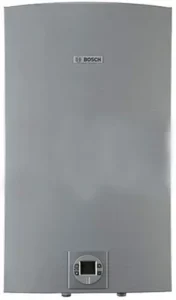 Bosch tankless water heater C1210 features sleek design, digital controls, and space-efficient build.