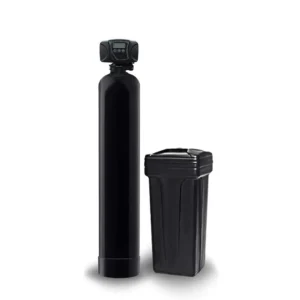 Brine Tank Water Level Fleck5600sxt features a sleek, modern water softener with digital controls and brine storage.