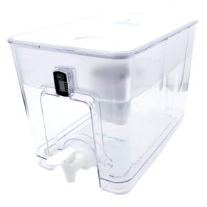 Countertop water filter Epic Pure dispenser with clear design, digital filter indicator, and easy-use spigot.