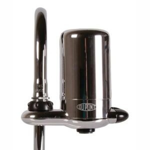 Faucet water filters Dupont sleek chrome kitchen faucet with integrated filtration system for clean water.