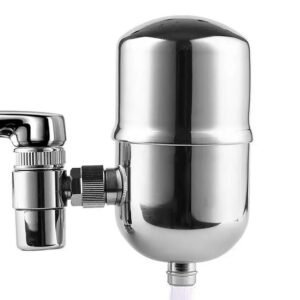 Faucet Water Filters Engdenton chrome filter attachment with sleek design for modern kitchens and bathrooms.