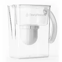 Ph Restore Alkaline Water Filter Pitcher Clearly Filtered design with transparent body and large white filter.