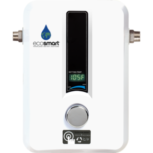 Point-of-use water heater Ecosmart11 featuring sleek design, digital display, and precise temperature control.