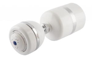 Shower Head Filters Berkey with modern design featuring dual cylindrical components and polished metallic accents.