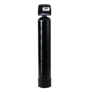 Sulfur Water Filter iSpring model featuring durable black fiberglass tank and digital control valve for efficiency.