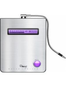 Tyent Water Ionizer Edge 9000 features sleek design, illuminated controls, digital display, and flexible dispensing hose.