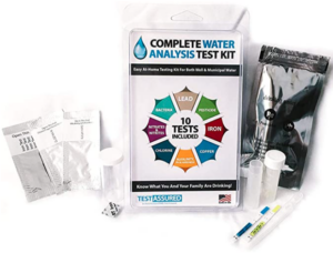 Water test kit Test Assured home use, tests lead, bacteria, nitrates, pH, chlorine, and hardness.